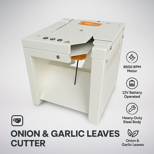 Heavy Duty Onion and Garlic Leaves Cutting Machine, 12V Battery Operated, 8500 RPM