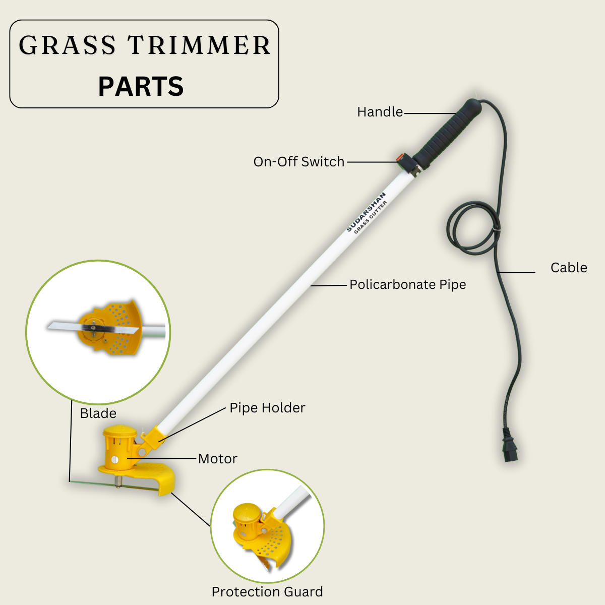 Farmio Grass Trimming Machine for Agriculture/Gardening Light Weight Easy to Handel